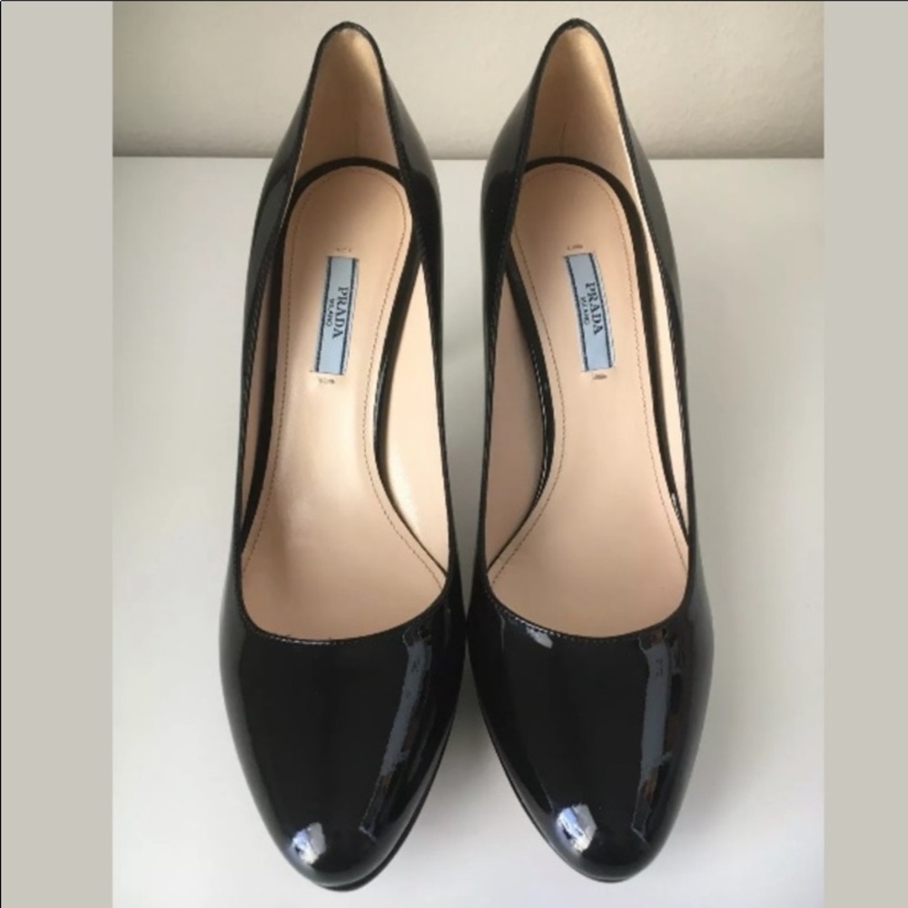 Timeless classic Prada semi round toe heels size 36 used condition